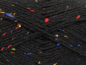 Acacia Yarns Nimbus Tweed Yarn 10007 Black with Multi Colors