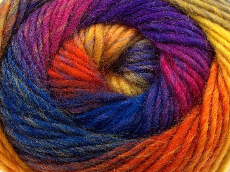 Acacia Yarns Supersoft Merino Yarn #480 Rainbow