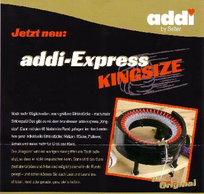 Addi Express King Size 46 Needle Knitting Machine with Row Counter