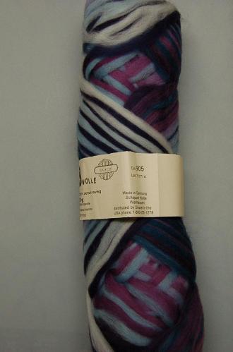 Schoppel Wolle (Artfelt) Pencil Roving in Colorway 1699 (905) The Blues
