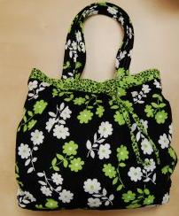 Its in The Bag by Carole - Color me Black, White and Green Large Hand Made Project Bag #12