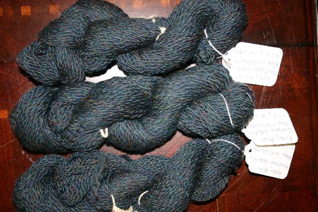 Hand Spun 2-ply Worsted Wool with Icicle from the Betty Ash Collection 2.6 oz 100 yds - Blue