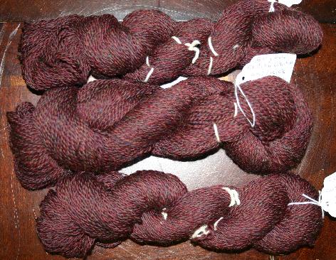 Hand Spun 2-ply Worsted Wool with Icicle from the Betty Ash Collection 2.6 oz 100 yds - Mahogany