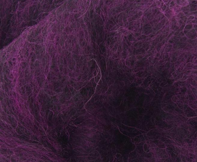 Needle Felting Carded Corriedale Wool - Purple