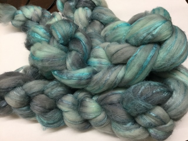 70/30 Merino Top & Silk Blend Hand Painted by Bewitching Fibers - 115 g (4.0 oz) Angry Sea
