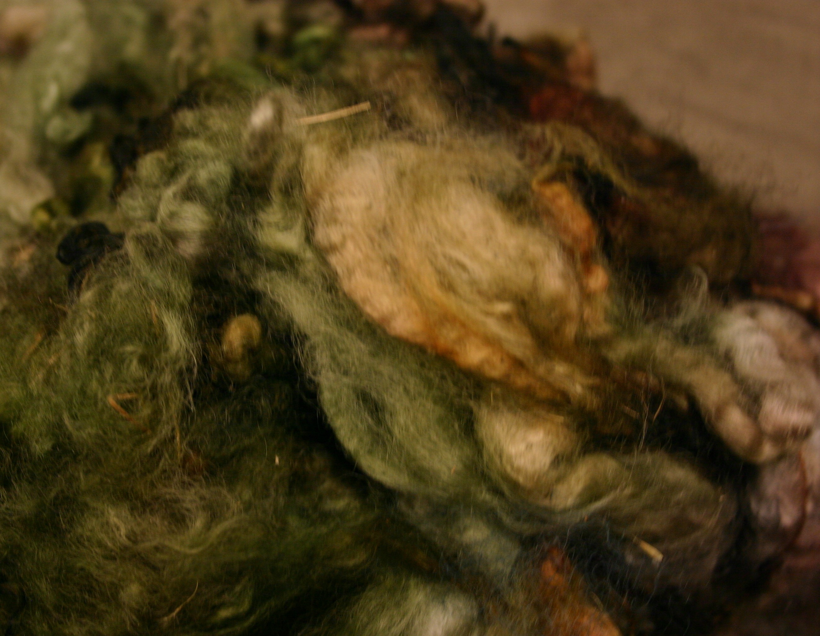 Wensleydale Blends Domestic Wool - 1 oz - Hand-Dyed in Forest Floor