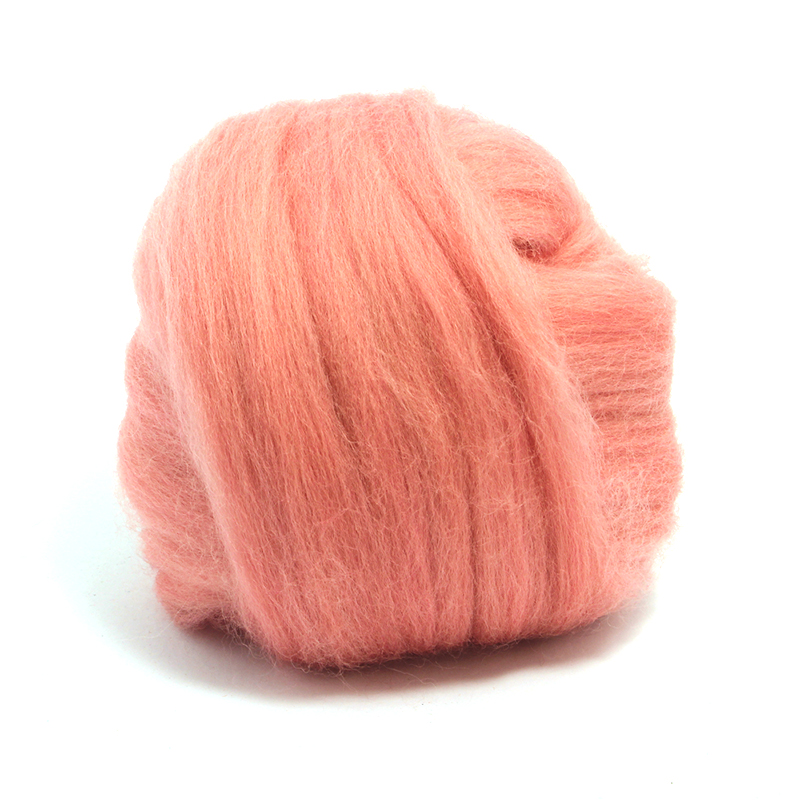 23 Micron Superfine Dyed Merino Combed Top - 115 g (4.0 oz) - Salmon 67a