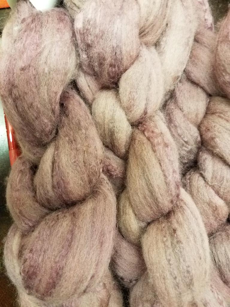 70/30 Merino Top & Silk Blend Hand Painted by Bewitching Fibers - 115 g (4.0 oz) Raspberry