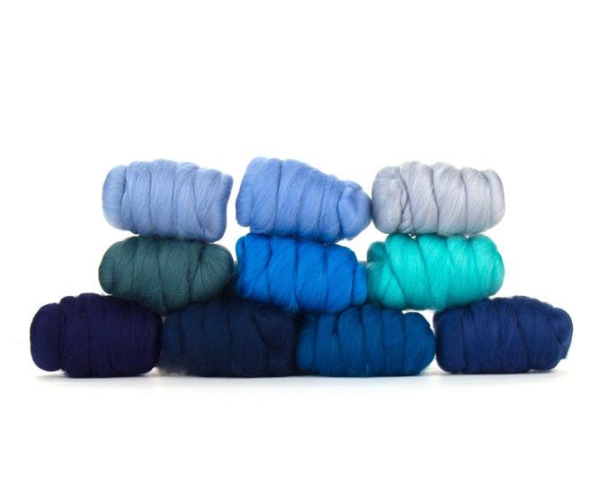 Bewitching Fibers Mini Merino Tops Collection - Ocean - 10 colors Bewitching Fibers Mini Merino Tops Collection - Ocean - 10 colors