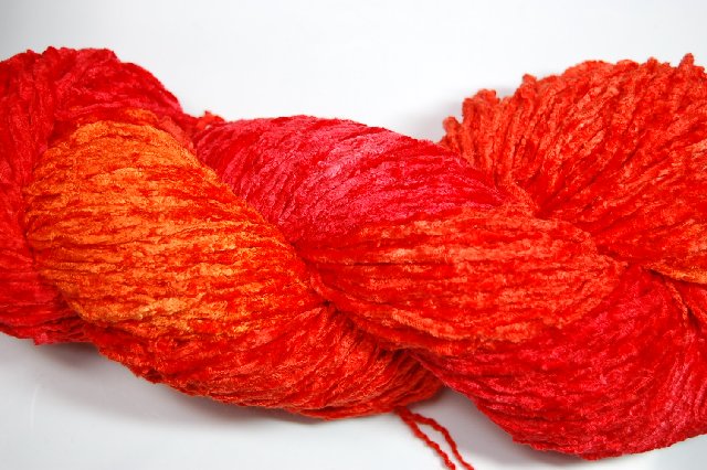 Blue Heron Yarns Bulky Rayon Chenille Yarn Colorway Poppy