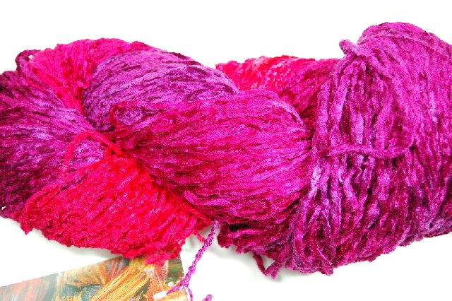 Blue Heron Yarns Bulky Rayon Chenille Yarn Colorway Raspberry