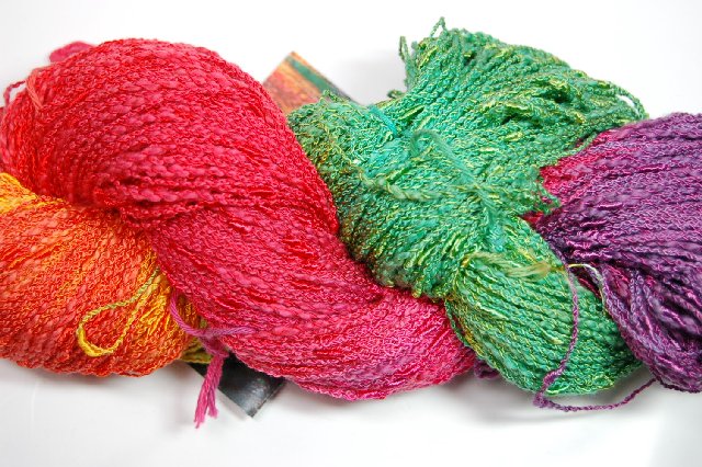 Blue Heron Cotton Rayon Seed Yarn in Colorway Sunset