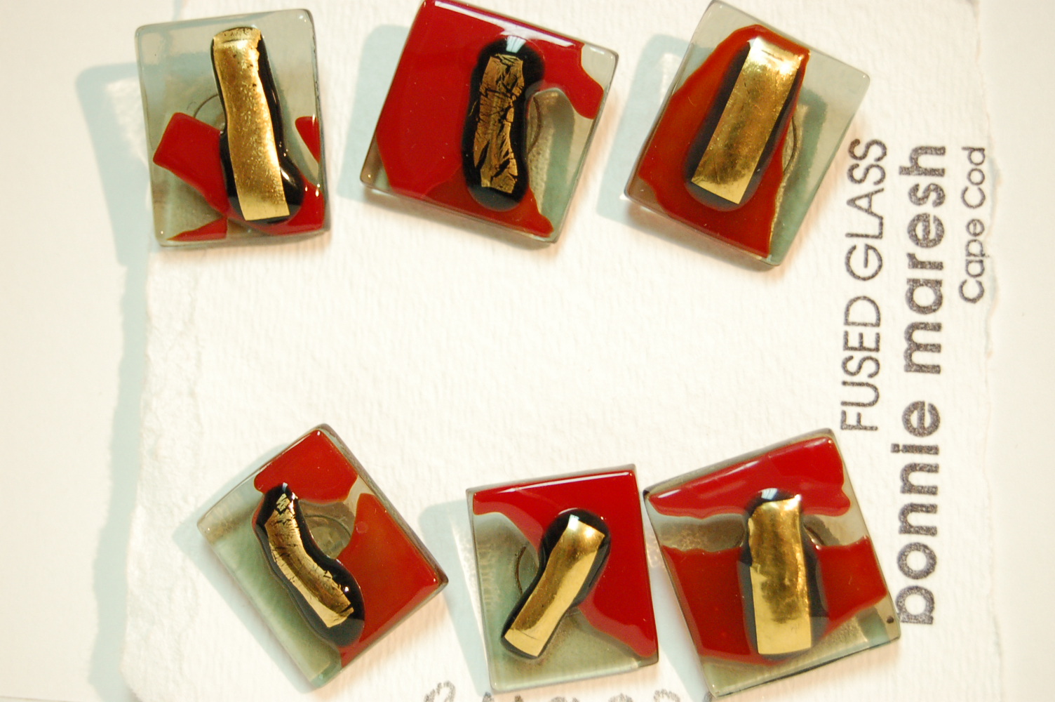 Bonnie Maresh Fused Glass Buttons - Large BM9036