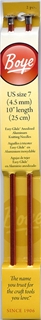 Boye 10 Inch Aluminum Single Point Needles  #7 (4.5 mm)