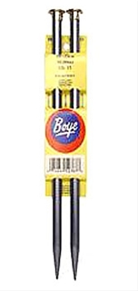 Boye 10 Inch Aluminum Single Point Needles #15 (10 mm)