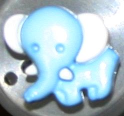 #230902 20mm (3/4 inch) Novelty Button by Dill - Blue Elephant