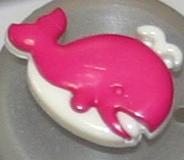 #251054 18mm Novelty Button by Dill - Hot Pink Whale