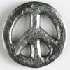 #261108 Full Metal 15mm Antique Silver Peace Button by Dill