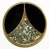 #360106 Full Metal 20mm Enamelled Gold Silver and Black Button by Dill