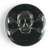 #360437 Full Metal 25mm Silver Pirate Button by Dill