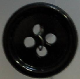 #W0920112 15mm ( 5/8 inch) Fashion Button - Black