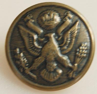 #w0920230 28mm (1 1/8 inch) Full Metal Fashion Button - Antique Gold Eagle