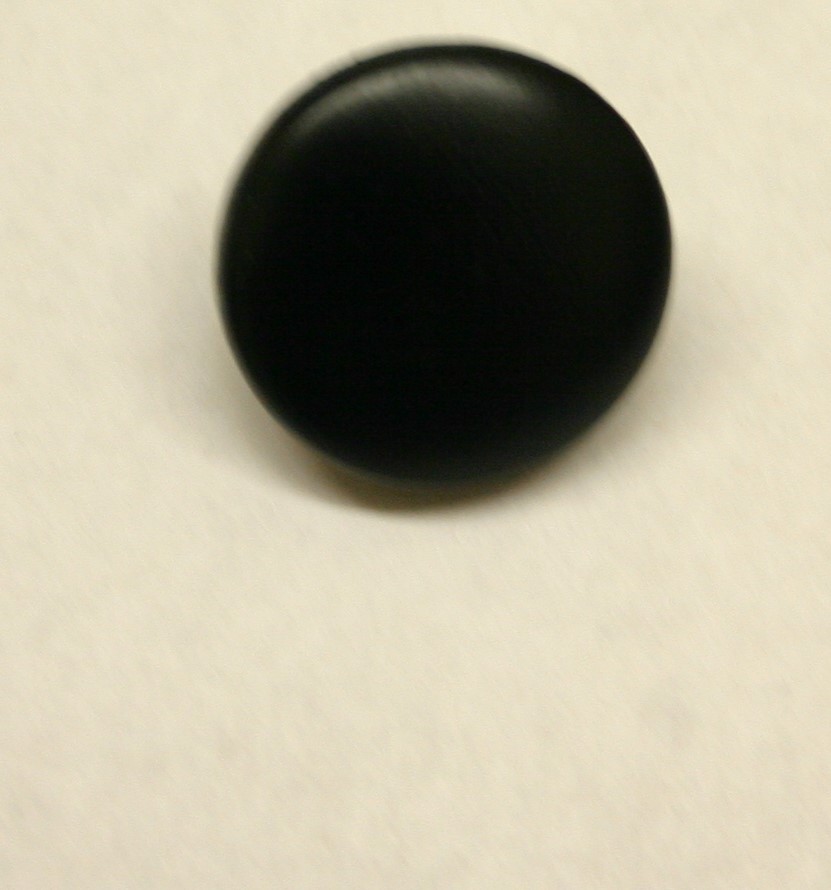 Flat Leather Button - 13 mm (1/2 inch) Fashion Button - Black Leather