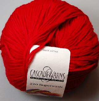 Cascade 220 Superwash Yarn  809 Really Red
