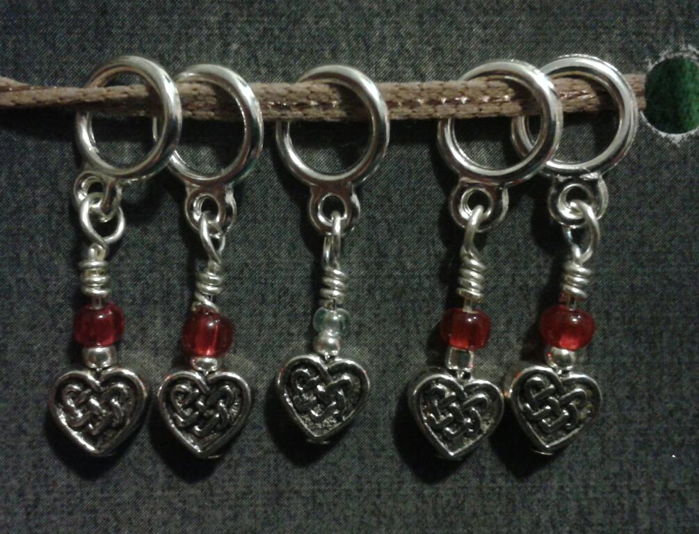 Creative Fiber Artists Set of Five Stitch Ring Markers - mb17 (small)
