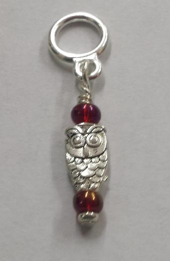 Creative Fiber Artists Individual Stitch Ring Marker - Owl - Small Ring
