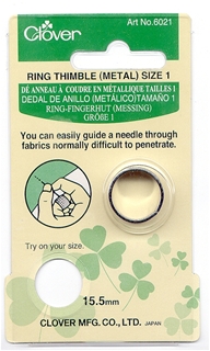 Clover #6021 Metal Ring Thimble Size 1