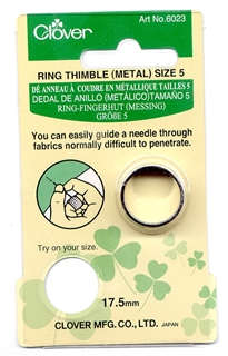 Clover #6023 Metal Ring Thimble Size 5