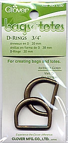 Clover #6180 D-Rings Antique Gold 3/4 inch