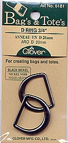 Clover #6181 D-Rings Black/Nickel 3/4 inch