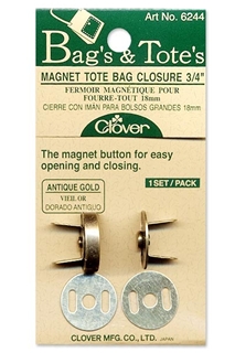 Clover #6244 Magnet Tote Bag Closures Antique Gold 3/4 inch