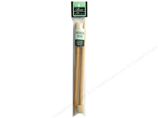 Clover Jumbo Wood Knitting Needles 16 inch Single Point #17