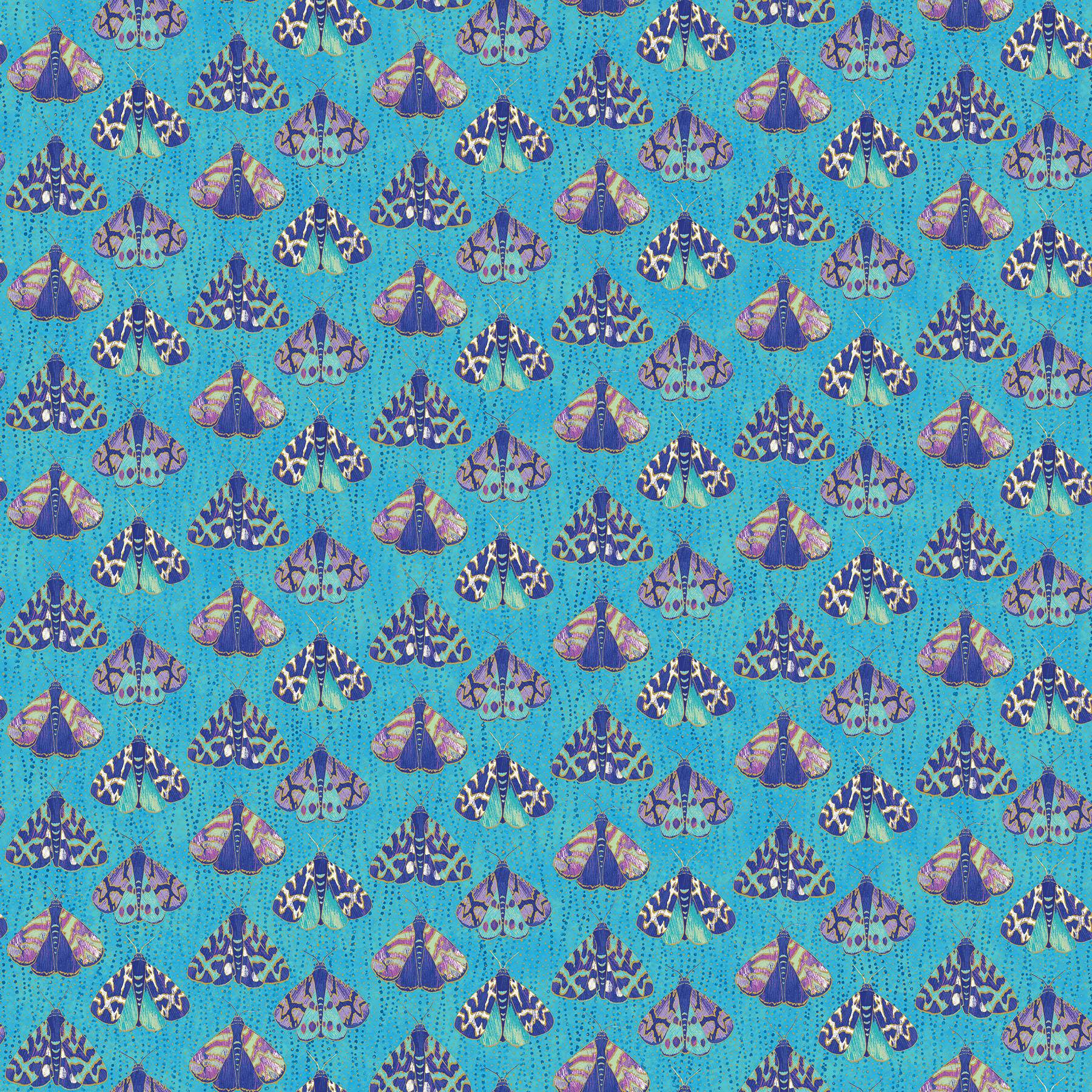 Noctural Bliss Fantasia Cotton Fabric Moths by Northcott 22958M-63