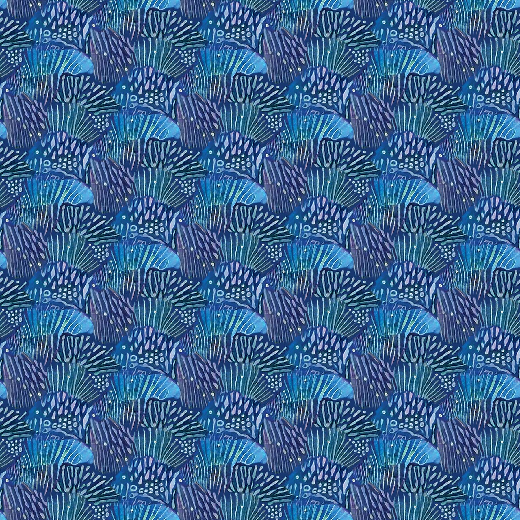 Muse Scallop Print Cotton Fabric by Northcott DP23197-46