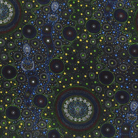 Aboriginal Australian Fabric - 100% Cotton - Spiritual Women Green