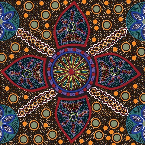 Aboriginal Australian Fabric - 100% Cotton - Stella Black