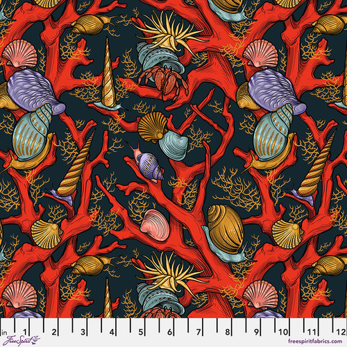 Mariana - Coral Critters - Multi - Free Spirit Fabrics 100% Cotton Fabric
