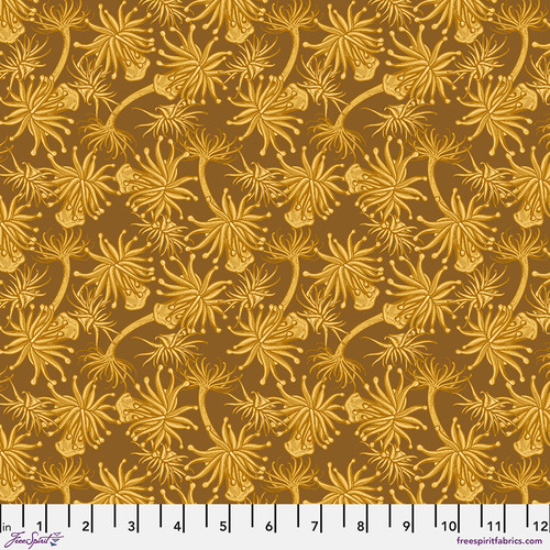 Mariana - Anemones - Golden - Free Spirit Fabrics 100% Cotton Fabric