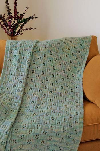 Fiber Trends Flower Eyelet Afghan Knitting Pattern 226