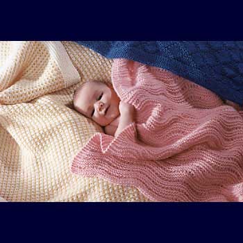 Fiber Trends Easy Knit Baby Blanket Knitting Pattern CH23