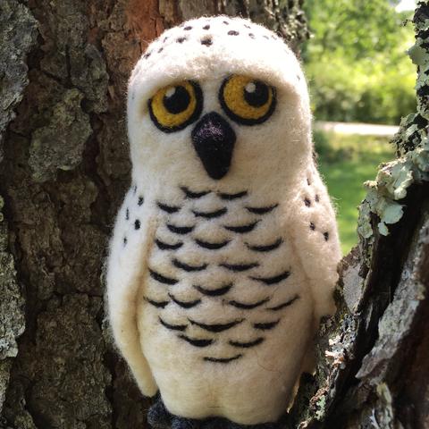 Large Snowy Owl -  Needle Felting Kit