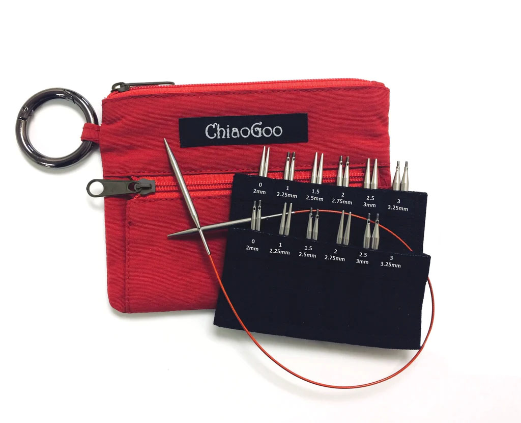 ChiaoGoo 4 inch Twist Red Lace Interchangeable Needle Set - US 2-8 (2.5 mm - 5 mm)