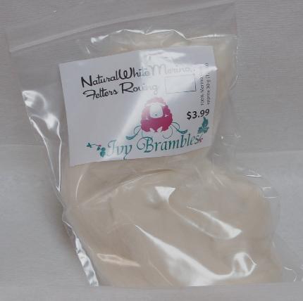 Ivy Brambles Merino Felters Roving #000 Natural White
