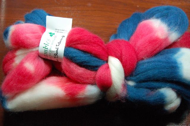 Ivy Brambles 100% Pure Wool Merino Blend 4oz Roving - Patriot