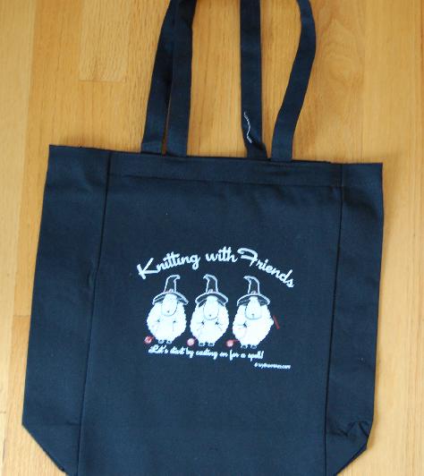 Knitting With Friends� - Black Tote - Witches Design
