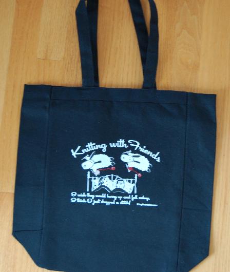 Knitting With Friends� - Black Tote - Sheep Dre...